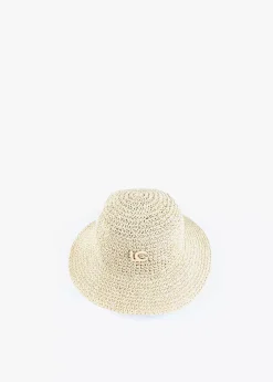 Bucket efecto ráfia y crochet