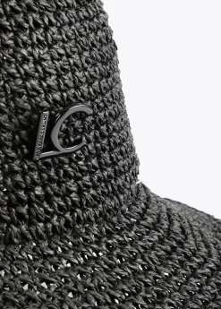 Bucket efecto ráfia y crochet