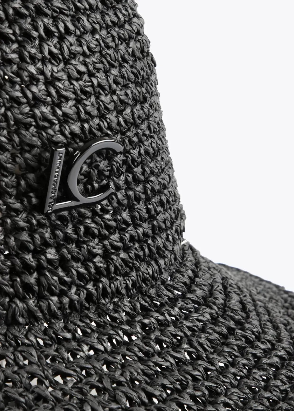 Bucket efecto ráfia y crochet