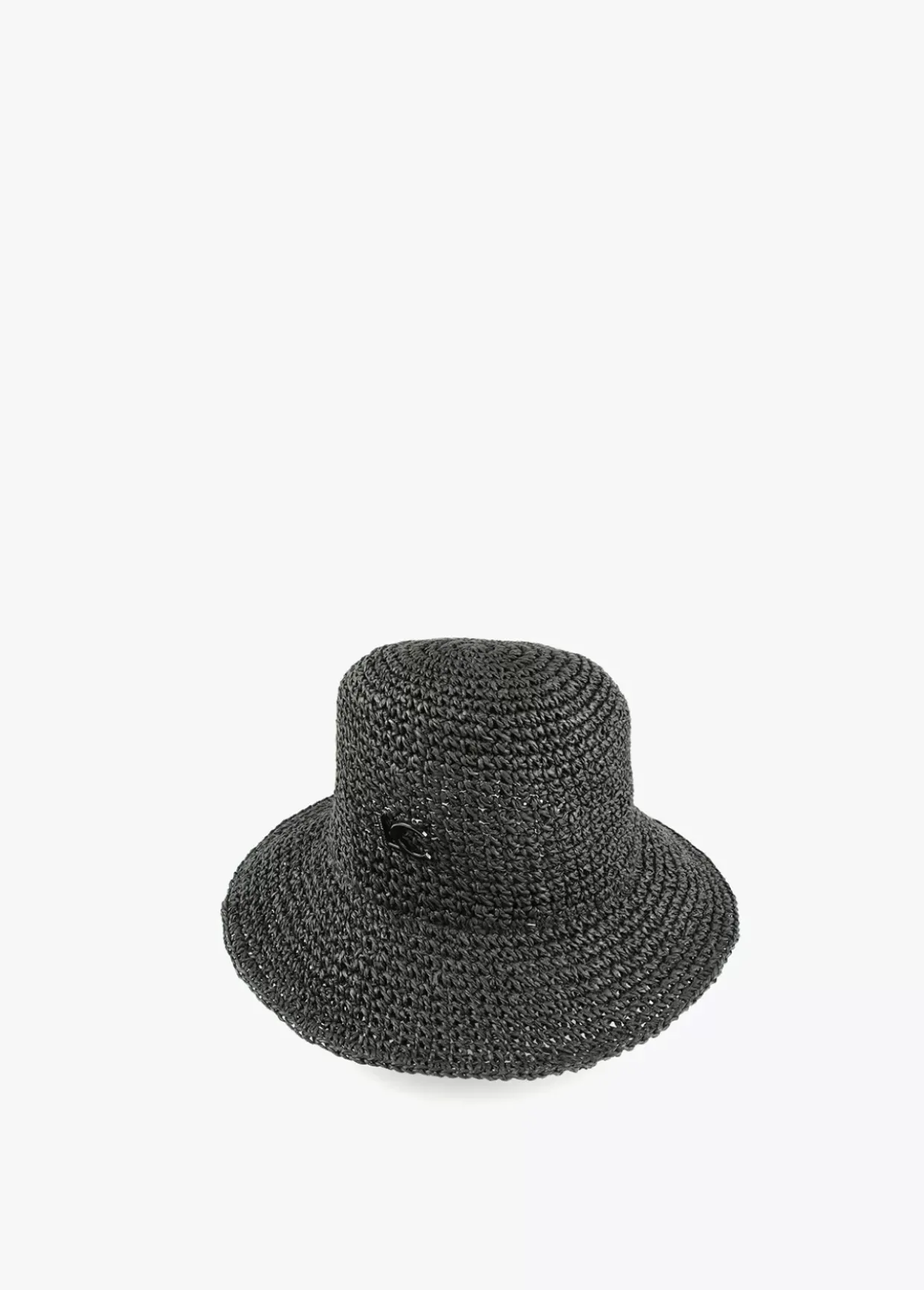 Bucket efecto ráfia y crochet