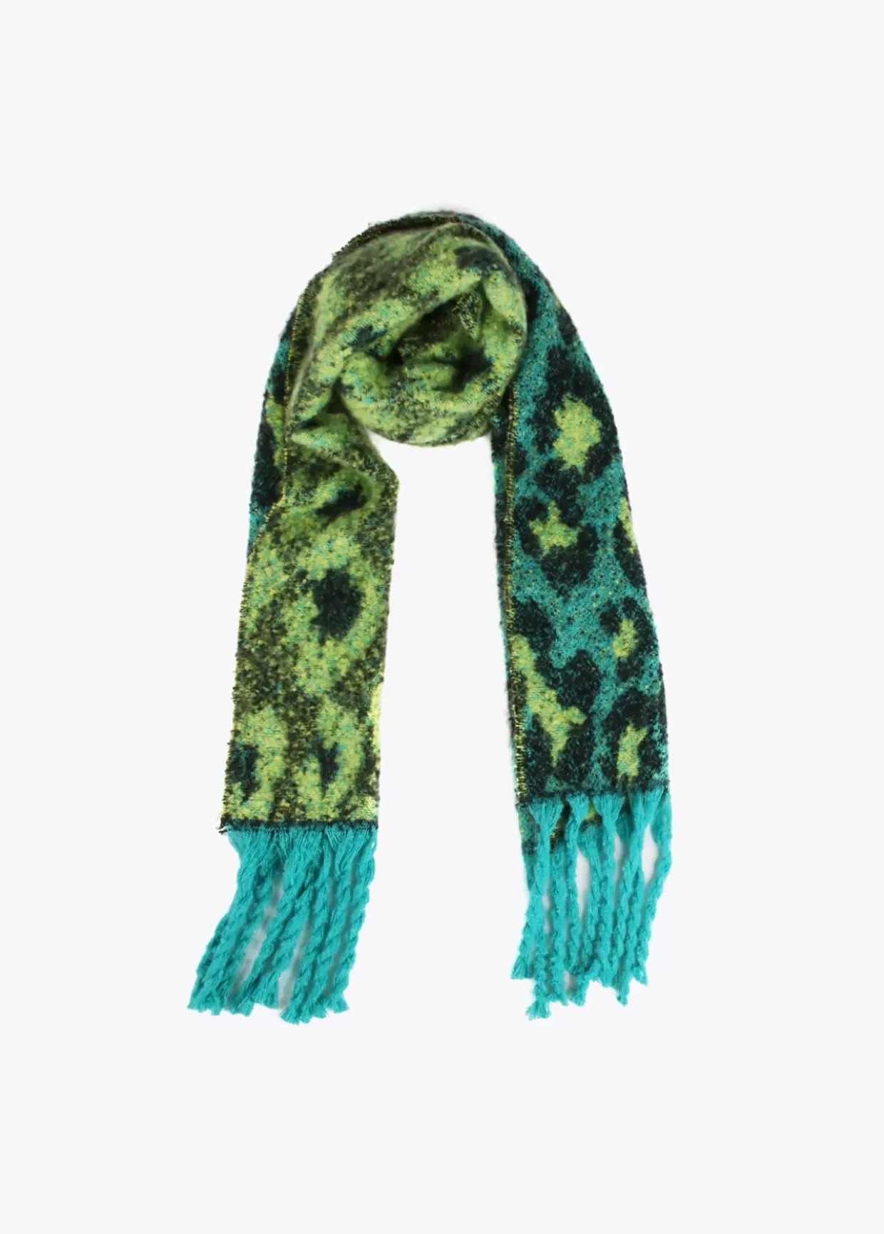 Bufanda animal print y flecos