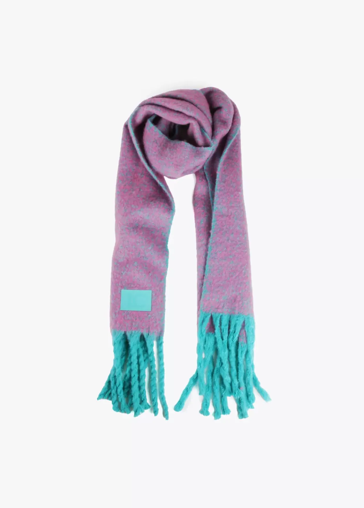 Bufanda bicolor con flecos