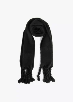 Bufanda con flecos trenzados