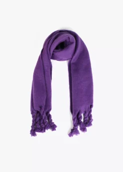 Bufanda con flecos trenzados