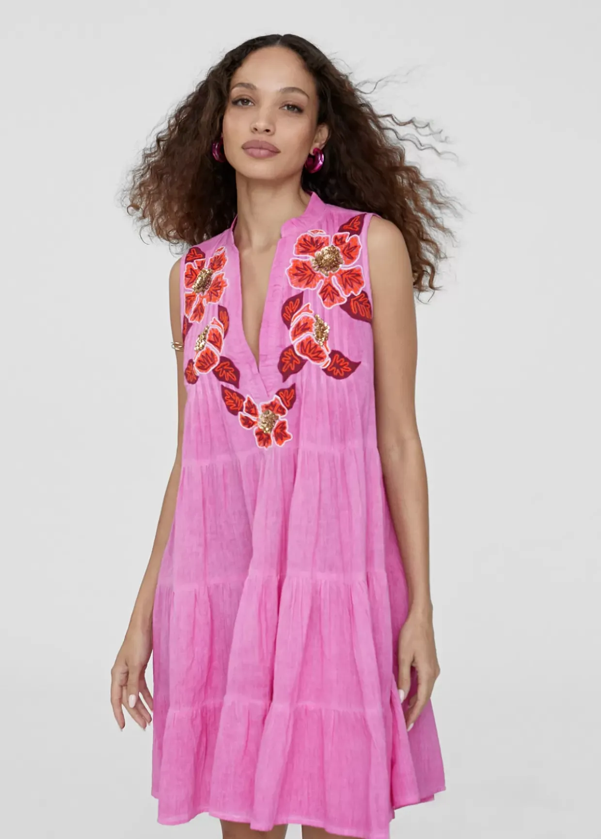 Caftan corto bordado