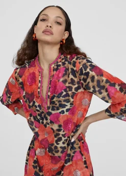 Caftan corto estampado