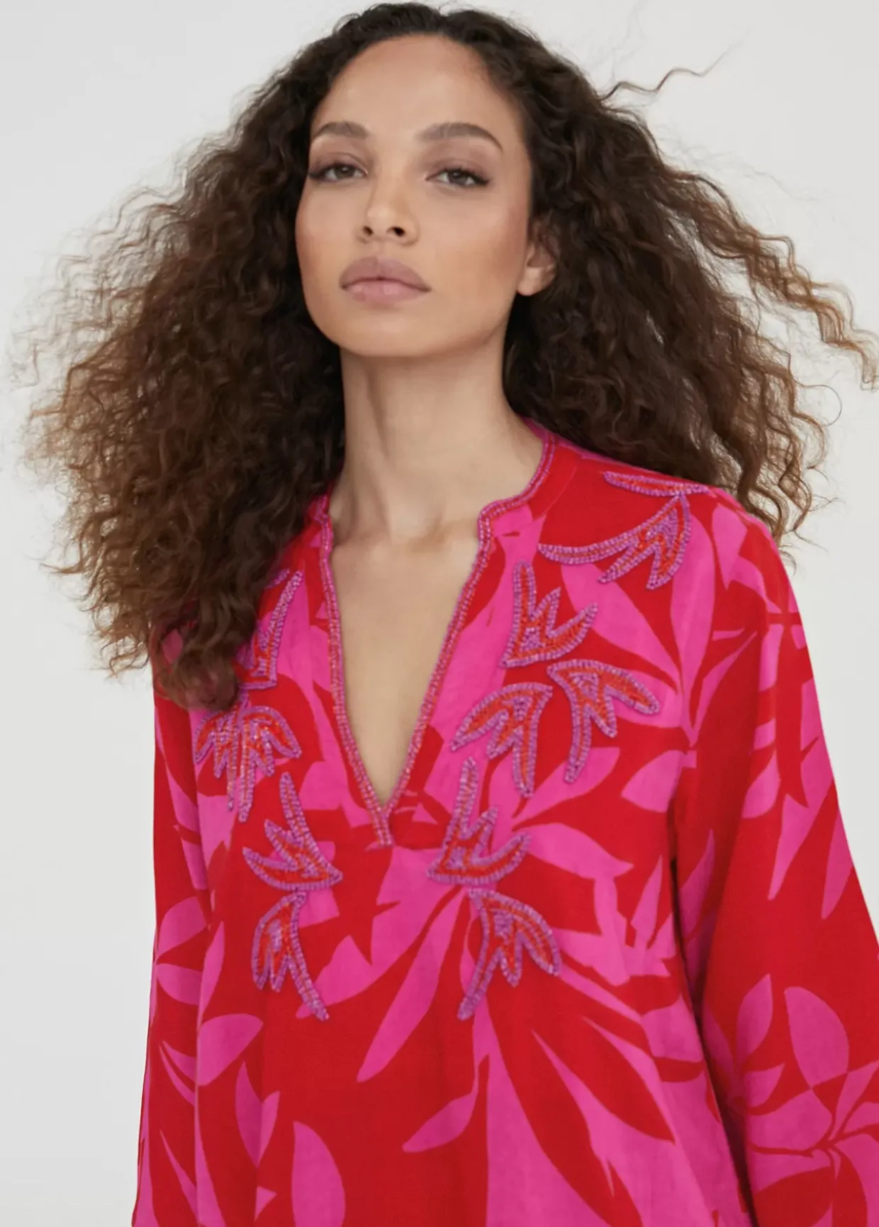 Caftan corto estampado