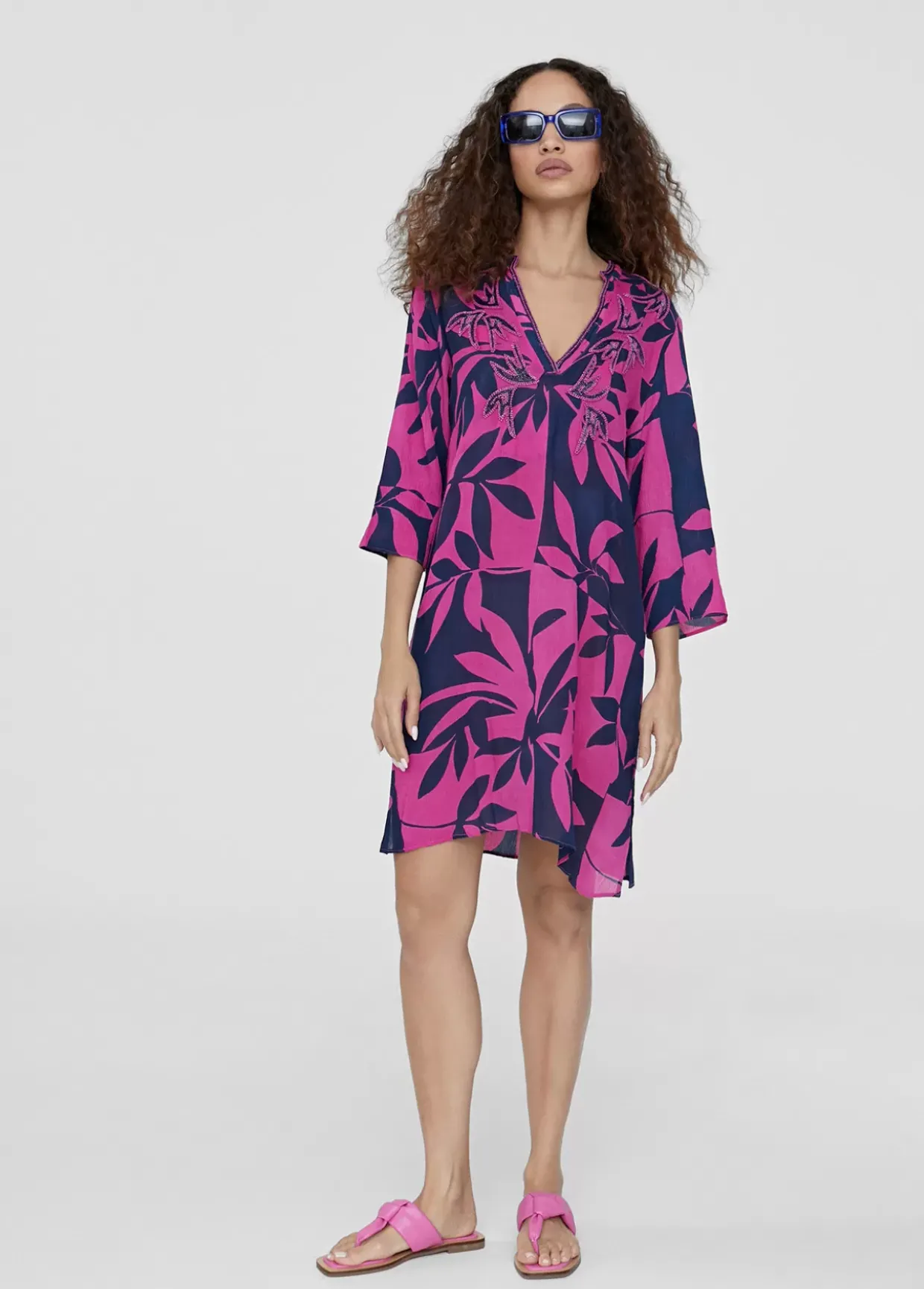 Caftan corto estampado