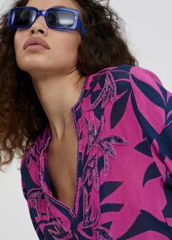 Caftan corto estampado