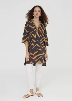 Caftan corto estampado cebra