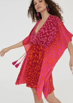 Caftan corto print animal