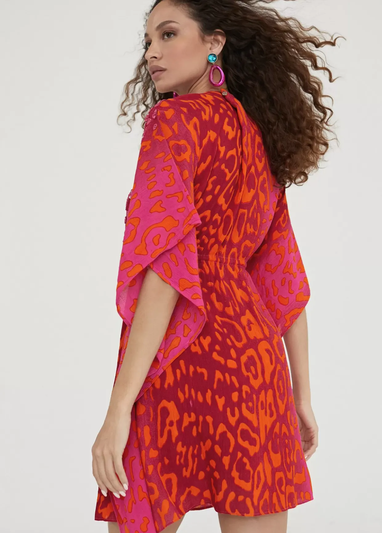 Caftan corto print animal