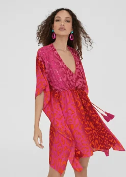 Caftan corto print animal