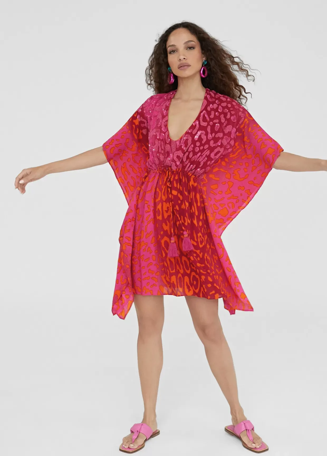 Caftan corto print animal