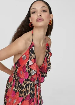 Caftan largo con volantes