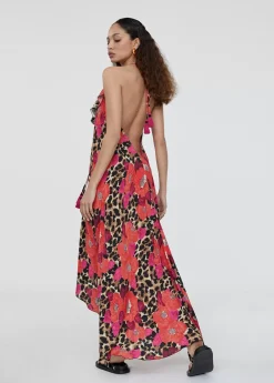 Caftan largo con volantes