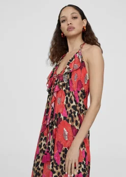 Caftan largo con volantes