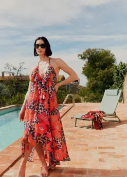 Caftan largo con volantes