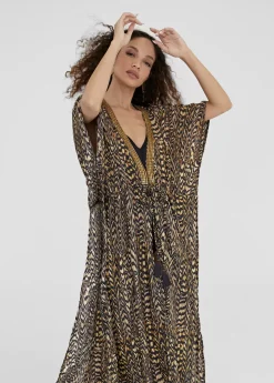 Caftan largo estampado