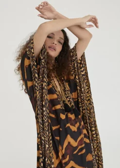 Caftan largo print animal