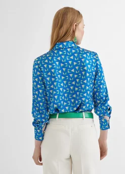 Camisa azul estamapada