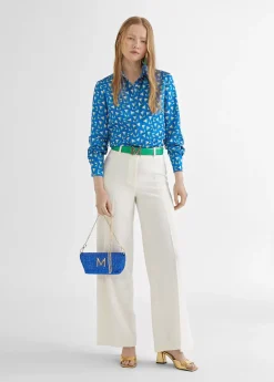 Camisa azul estamapada