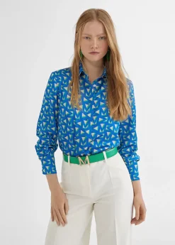 Camisa azul estamapada