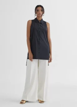 Camisa larga con bordado fantasia