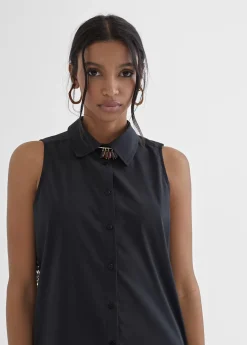 Camisa larga con bordado fantasia