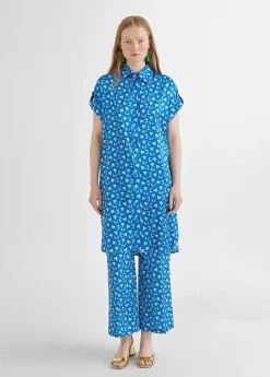 Camisa larga estampada