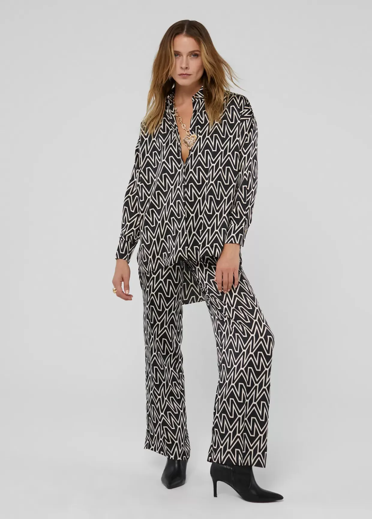 Camisa larga monograma