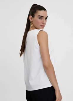 Camiseta hombreras strass