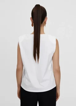 Camiseta hombreras strass