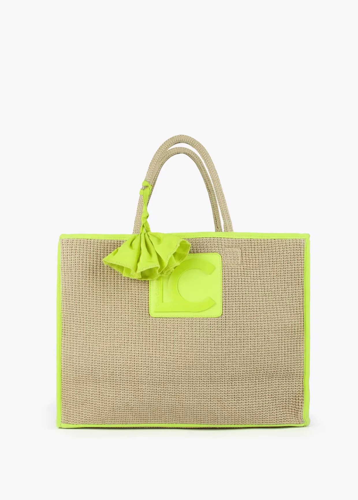 Capazo con ribetes color fluor