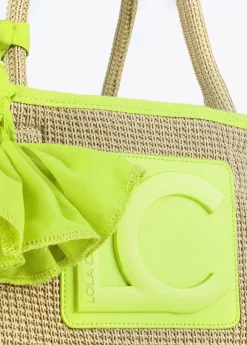 Capazo con ribetes color fluor