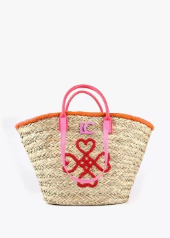 Capazo corazones bordados