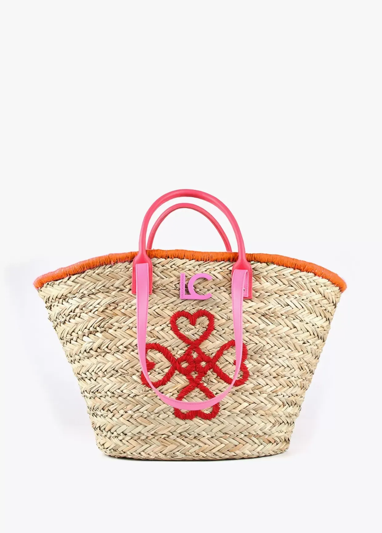 Capazo corazones bordados