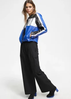 Cazadora biker tricolor