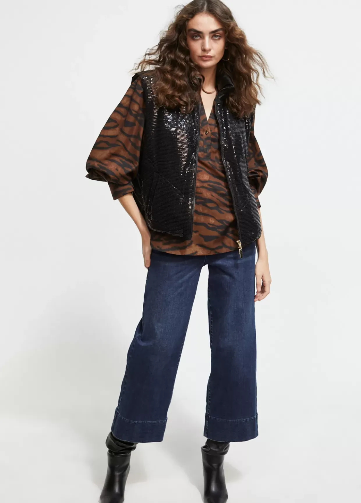 Chaleco efecto lentejuela