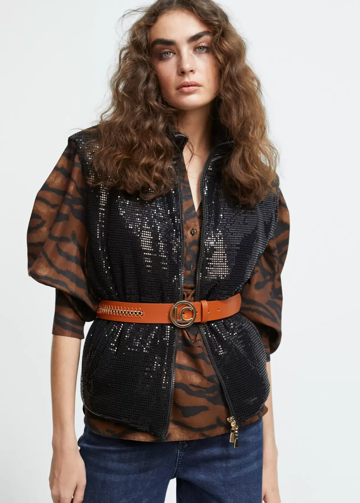 Chaleco efecto lentejuela