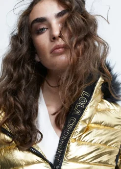 chaqueta acolchada metalizada