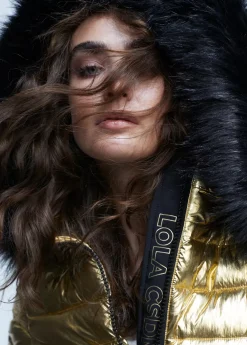 chaqueta acolchada metalizada