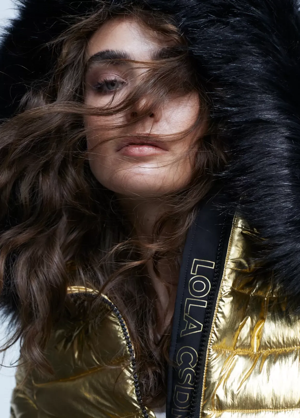 chaqueta acolchada metalizada