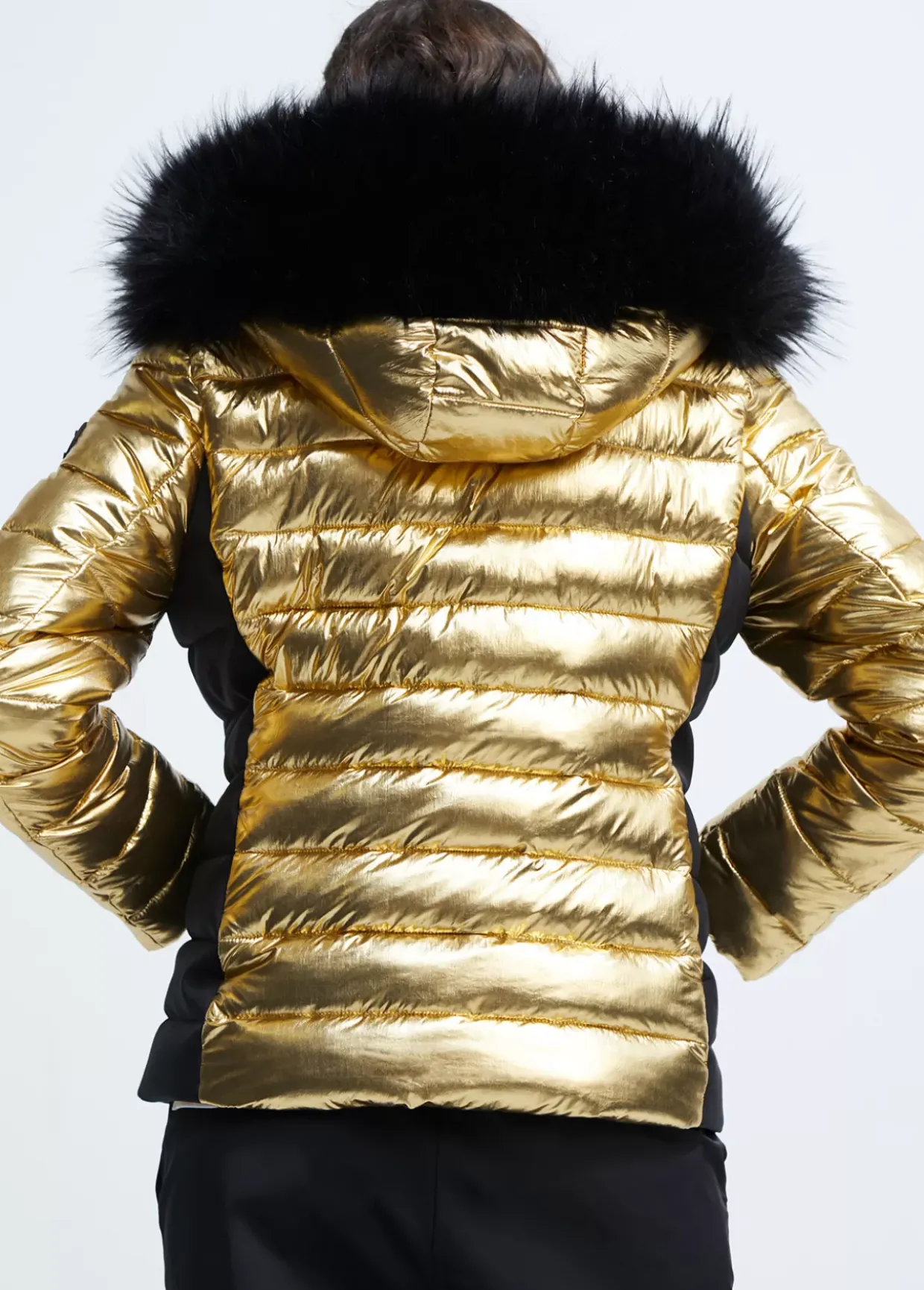 chaqueta acolchada metalizada