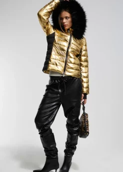 chaqueta acolchada metalizada