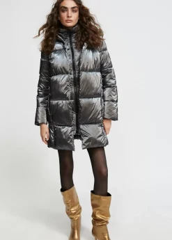 chaqueta acolchada metalizada