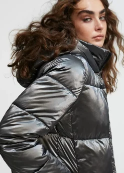 chaqueta acolchada metalizada