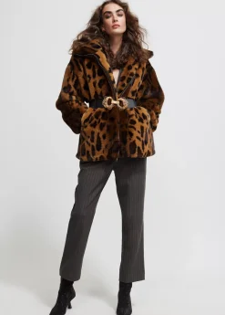 Chaqueta de pelo animal print