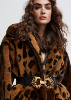 Chaqueta de pelo animal print