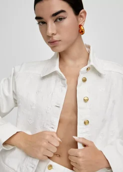 Chaqueta tejana blanca